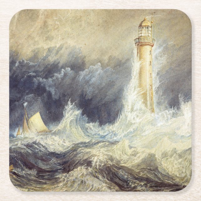 William Turner - Bell Sten Lighthouse Underlägg Papper Kvadrat (Framsidan)