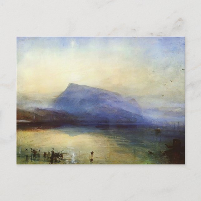 William Turner- Blue Rigi Sjö of Lucerne Sunrise Vykort (Framsida)