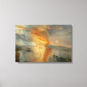 William Turner - Brand i parlamentet Canvastryck