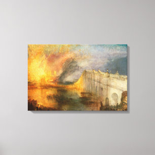 William Turner - Brand i parlamentet Canvastryck