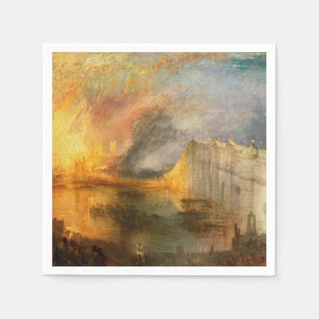 William Turner - Brand i parlamentet Pappersservett (Framsidan)