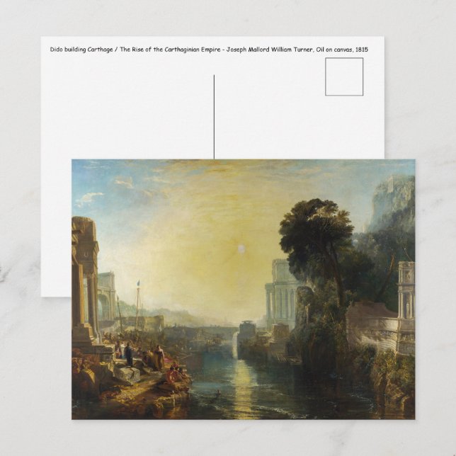 William Turner - Dido bygger Kartago Vykort (Fram/baksida)