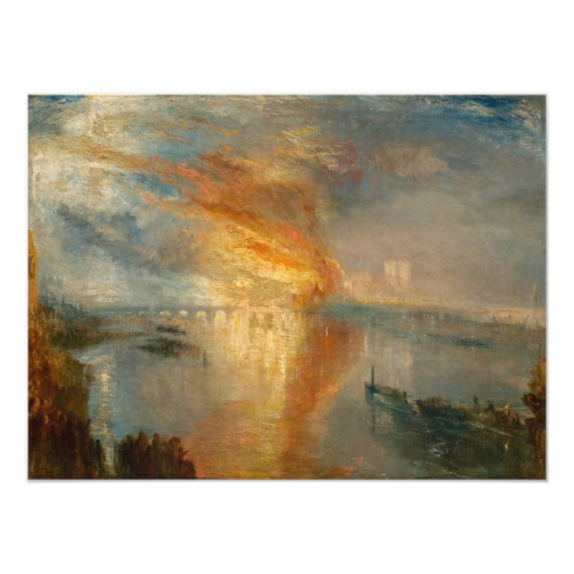 William Turner - Europaparlamentets bränning Fototryck (Framsidan)