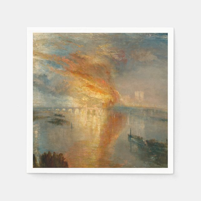 William Turner - Europaparlamentets bränning Pappersservett (Framsidan)