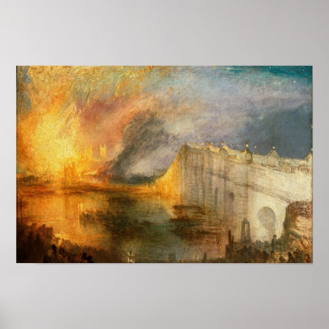William Turner - Europaparlamentets bränning Poster (Framsidan)