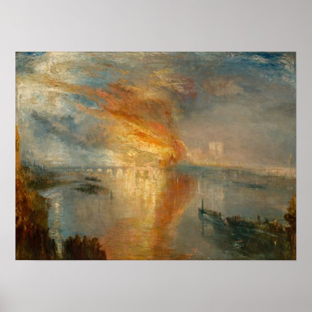 William Turner - Europaparlamentets bränning Poster (Framsidan)