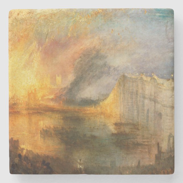 William Turner - Europaparlamentets bränning Stenunderlägg (Framsidan)