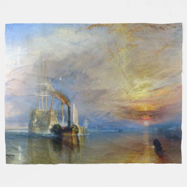William Turner - Fighting Temeraire Fleecefilt (Framsidan (Horisontell))