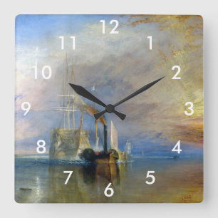 William Turner - Fighting Temeraire Fyrkantig Klocka
