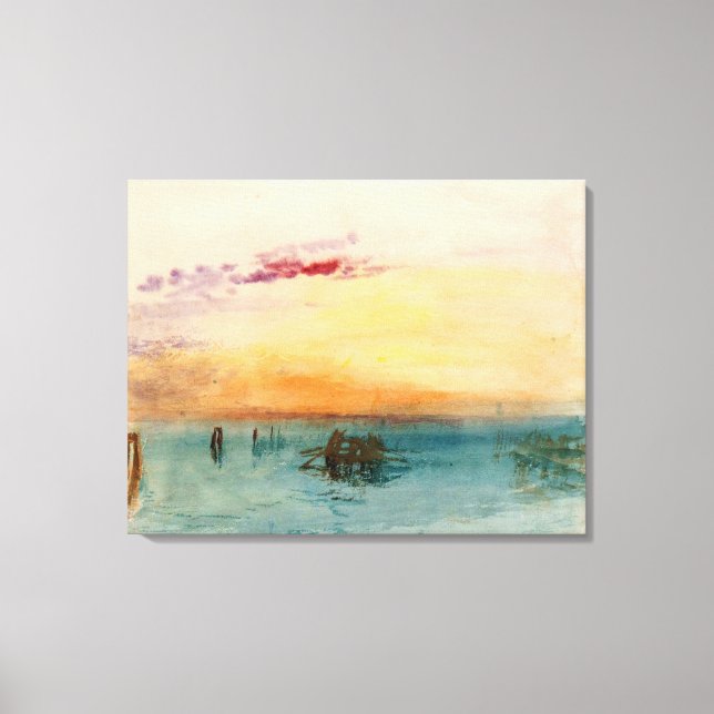 William Turner - Lagunen nära Venedig vid Sunset Canvastryck (Framsida)