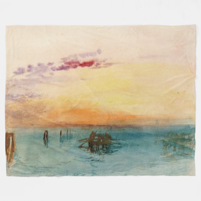 William Turner - Lagunen nära Venedig vid Sunset Fleecefilt (Framsidan (Horisontell))