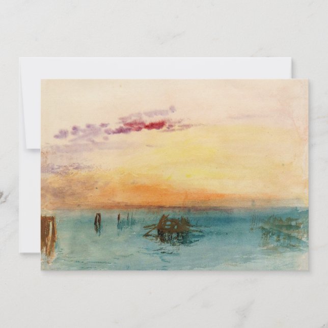 William Turner - Lagunen nära Venedig vid Sunset Inbjudningar (Framsida)
