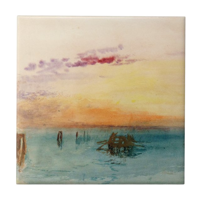 William Turner - Lagunen nära Venedig vid Sunset Kakelplatta (Framsidan)