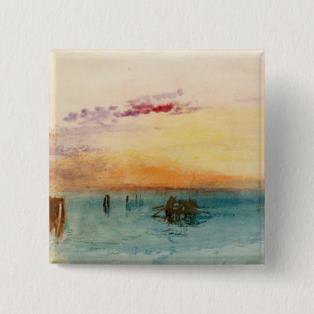 William Turner - Lagunen nära Venedig vid Sunset Knapp (Framsida)