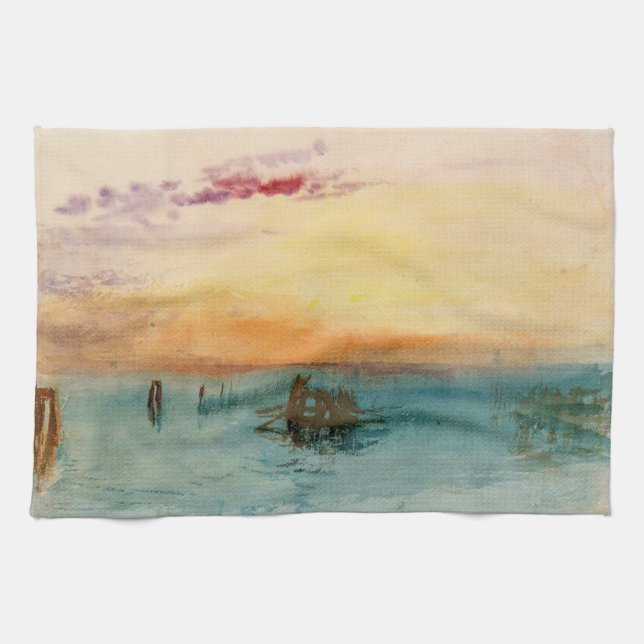 William Turner - Lagunen nära Venedig vid Sunset Kökshandduk (Horisontell)