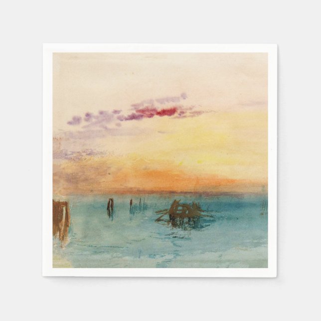 William Turner - Lagunen nära Venedig vid Sunset Pappersservett (Framsidan)
