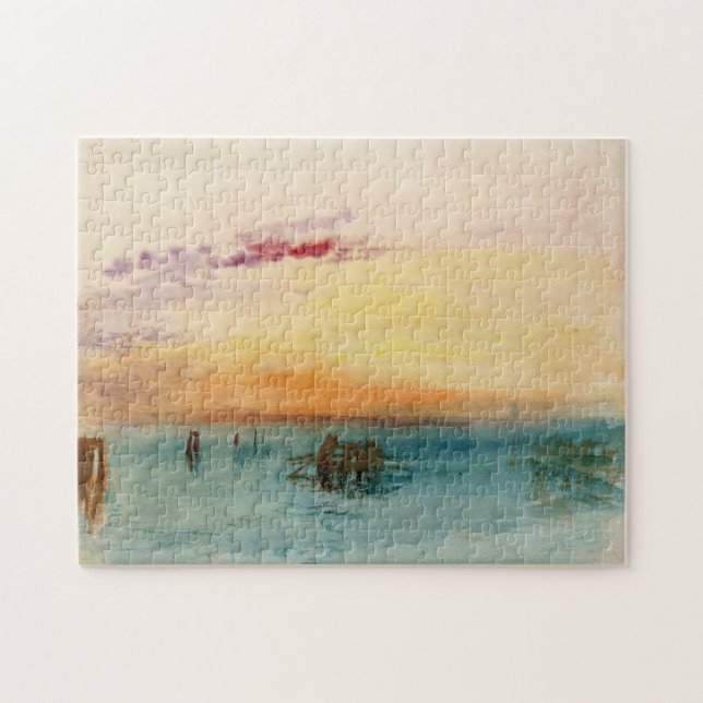 William Turner - Lagunen nära Venedig vid Sunset Pussel (Horisontell)
