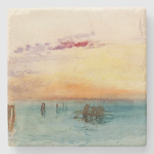 William Turner - Lagunen nära Venedig vid Sunset Stenunderlägg (Framsidan)