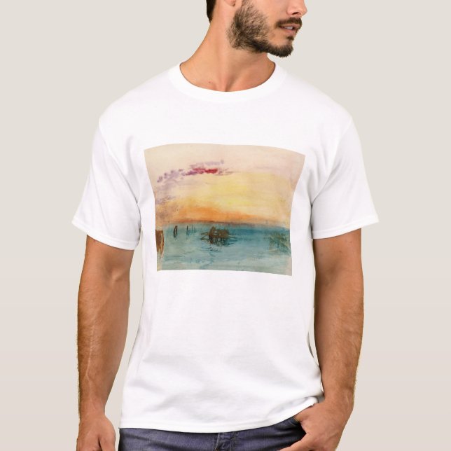 William Turner - Lagunen nära Venedig vid Sunset T Shirt (Framsida)