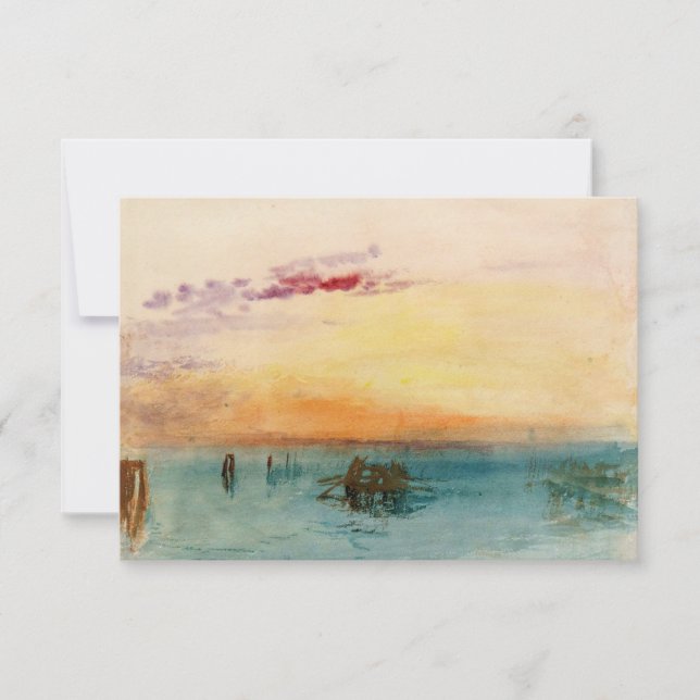 William Turner - Lagunen nära Venedig vid Sunset Tack Kort (Framsida)