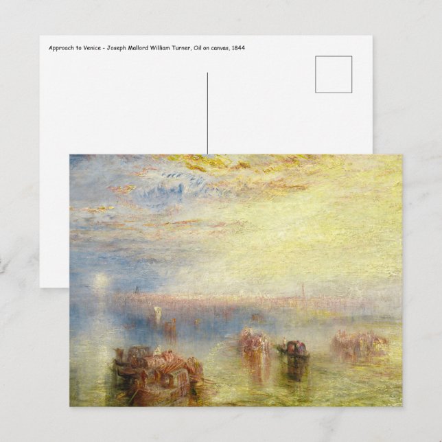 William Turner - Närmande till Venedig Vykort (Fram/baksida)