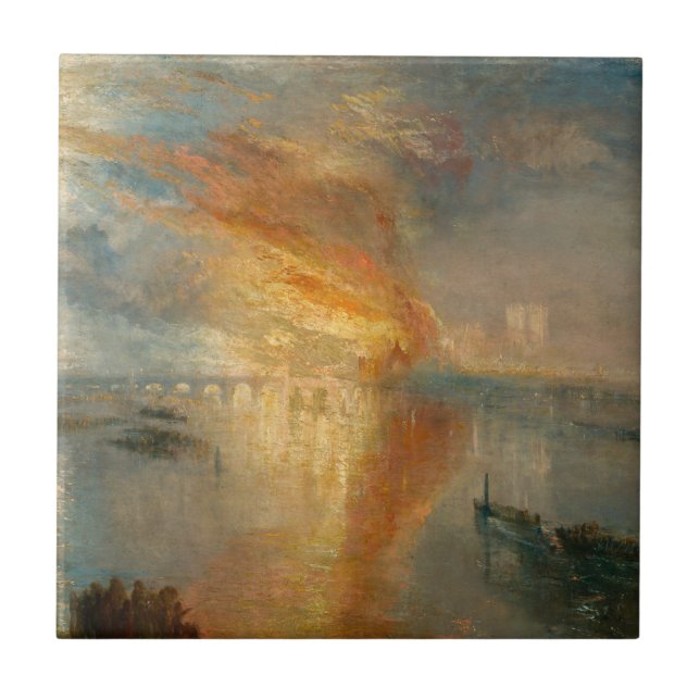William Turner - Parlamentsbranden Kakelplatta (Framsidan)