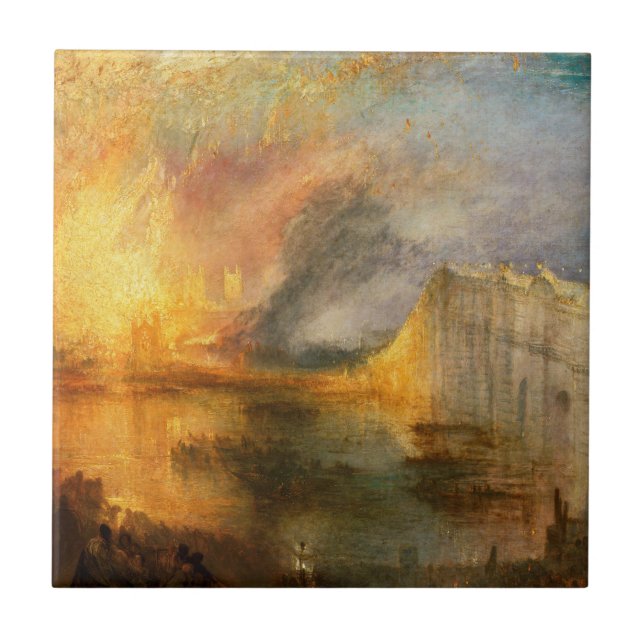 William Turner - Parlamentsbranden Kakelplatta (Framsidan)
