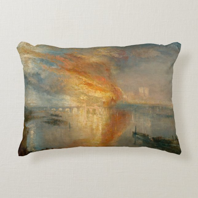 William Turner - Parlamentsbranden Prydnadskudde (Framsidan)