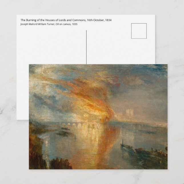 William Turner - Parlamentsbranden Vykort (Fram/baksida)
