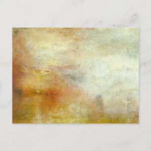 william turner - sol över sjö vykort