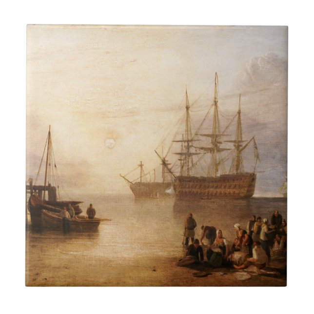 William Turner - Sol sätter sig genom ångor Kakelplatta (Framsidan)