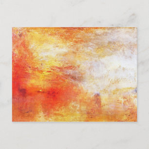 William Turner Sol sätter sig över en Sjö-romantic Vykort