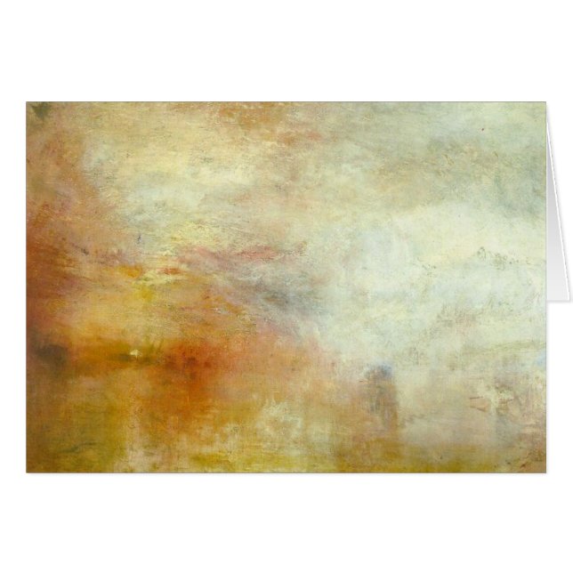 william turner - sol som ställer in över en sjö hälsningskort (Framsidan Horizontal)