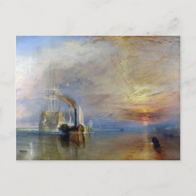 William Turner: Temeraire tuggad till förra kajpla Vykort (Framsida)