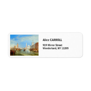 William Turner - Venedig, Dogana & San Giorgio Returadress Etikett