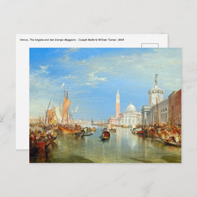 William Turner - Venedig, Dogana & San Giorgio Vykort (Fram/baksida)