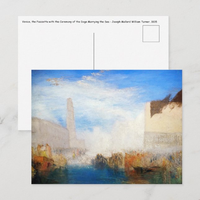 William Turner - Venedig, Piazzetta Vykort (Fram/baksida)