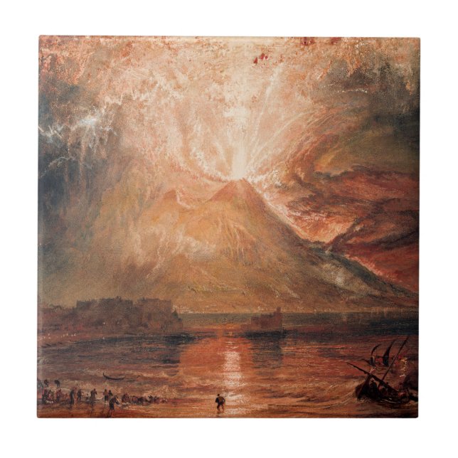 William Turner - Vesuvius i utbrott Kakelplatta (Framsidan)