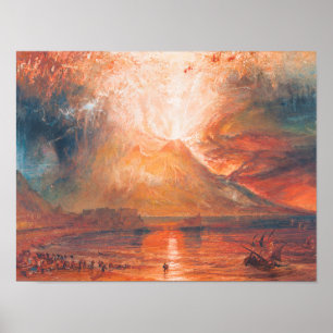William Turner Vesuvius in Eruption Waterscape art Poster