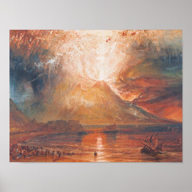 William Turner Vesuvius in Eruption Waterscape art Poster (Framsidan)