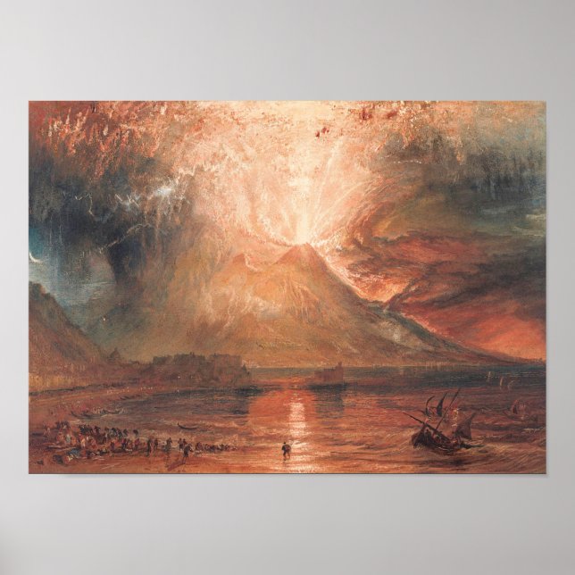 William Turner Vesuvius in Eruption Waterscape art Poster (Framsidan)