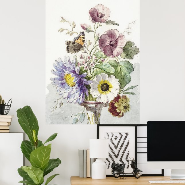 William vanLee Bouquet of Flowers med Butterfly Poster (Hemmakontoret)
