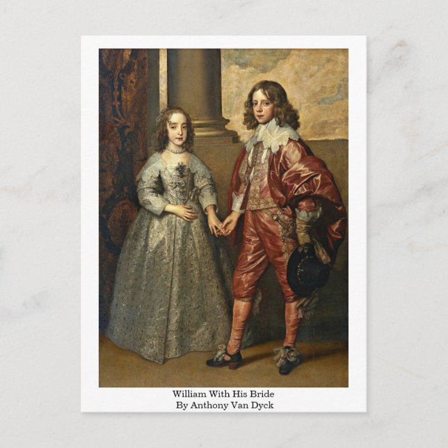 William With his Bride by Anthony Van Dyck Vykort (Framsida)