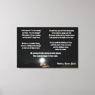 William Yeats poetry, ’BROWN PENNY’ canvas
