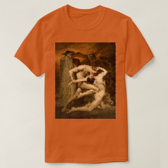 WilliamAdolphe Bouguereau Dante och Virgil Pixelat T Shirt (Design framsida)