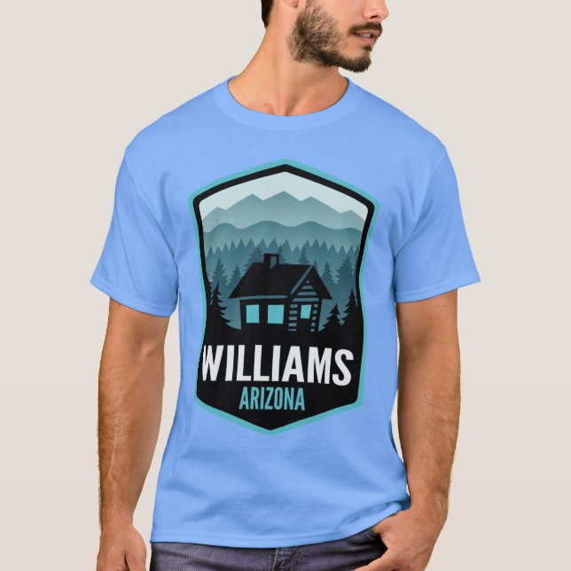 Williams Arizona Mountain Town Stuga T Shirt (Framsida)