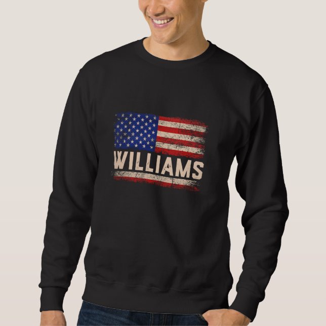 Williams Efternamn Shirt Williams Namn American Fl Lång Ärmad Tröja (Framsida)