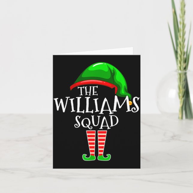 Williams Family Name Squad Matching Group Elf Chri Kort (Framsida)