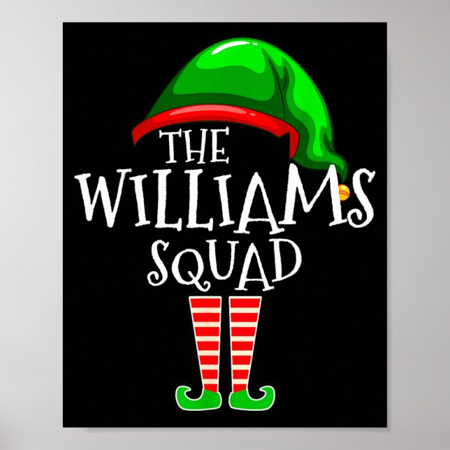 Williams Family Name Squad Matching Group Elf Chri Poster (Framsidan)