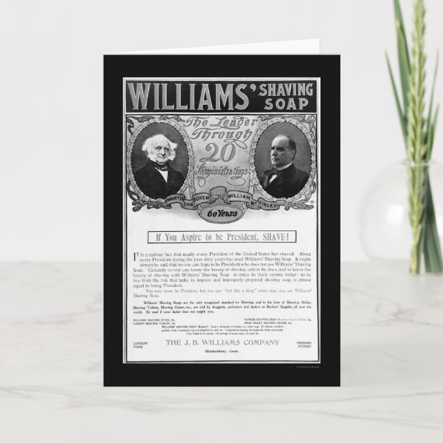 Williams Shaving Soap Ad 1901 Kort (Framsida)